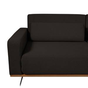 Ecksofa Copperfield II mit Schlaffunktion - Webstoff - Stoff Zahira: Braun - Longchair davorstehend rechts