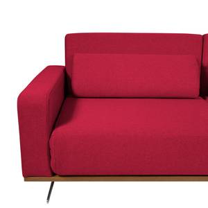 Canapé d'angle Copperfield II Avec fonction couchage - Tissu - Tissu Zahira : Rouge - Méridienne courte à droite (vue de face)
