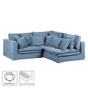 Ecksofa Coral Beach Webstoff Blau - Armlehne davorstehend links