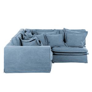 Ecksofa Coral Beach Webstoff Blau - Armlehne davorstehend links