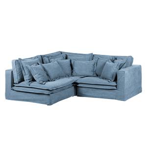 Ecksofa Coral Beach Webstoff Blau - Armlehne davorstehend rechts