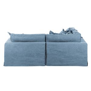 Ecksofa Coral Beach Webstoff Blau - Armlehne davorstehend rechts