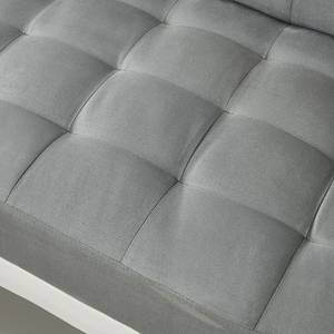 Hoekbank Corby (met slaapfunctie) kunstleer/microvezel - wit/grijs - longchair aan beide uiteinden te monteren - Grijs/wit