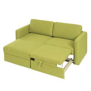 Ecksofa Corrie (mit Schlaffunktion) Webstoff - Grün - Longchair davorstehend links