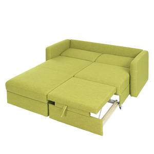 Canapé d'angle Corrie (convertible) Textile - Vert - Méridienne courte à gauche (vue de face)