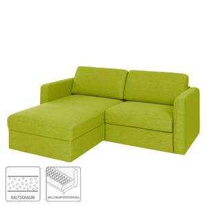 Ecksofa Corrie (mit Schlaffunktion) Webstoff - Grün - Longchair davorstehend rechts