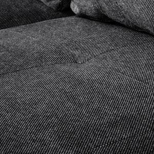 Canapé d'angle Crandon Avec fonction couchage - Tissu - Tissu Parsa : Gris-Noir - Méridienne courte à gauche (vue de face)