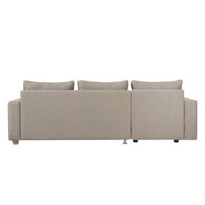 Ecksofa Crandon (mit Schlaffunktion) Webstoff - Stoff Zahira: Beige-Grau - Longchair davorstehend links