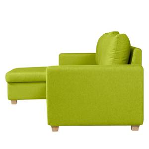 Ecksofa Crandon (mit Schlaffunktion) Webstoff - Stoff Zahira: Limette - Longchair davorstehend links