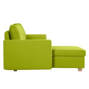 Ecksofa Crandon (mit Schlaffunktion) Webstoff - Stoff Zahira: Limette - Longchair davorstehend links