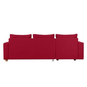 Ecksofa Crandon (mit Schlaffunktion) Webstoff - Stoff Zahira: Rot - Longchair davorstehend links