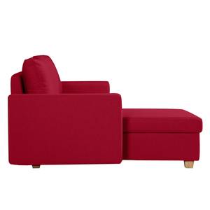 Canapé d'angle Crandon Avec fonction couchage - Tissu - Tissu Zahira : Rouge - Méridienne courte à gauche (vue de face)
