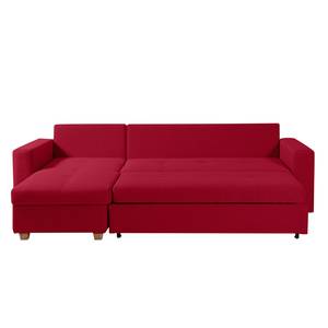 Ecksofa Crandon (mit Schlaffunktion) Webstoff - Stoff Zahira: Rot - Longchair davorstehend links