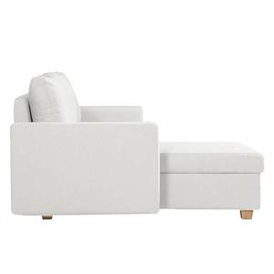 Ecksofa Crandon (mit Schlaffunktion) Webstoff - Stoff Zahira: Weiß - Longchair davorstehend links