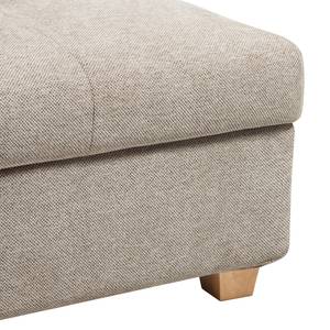 Ecksofa Crandon (mit Schlaffunktion) Webstoff - Stoff Parsa: Beige-Grau - Longchair davorstehend rechts