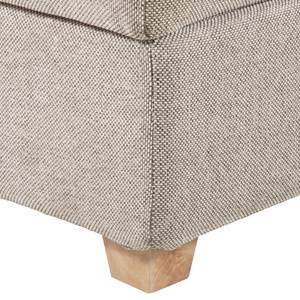 Ecksofa Crandon (mit Schlaffunktion) Webstoff - Stoff Parsa: Beige-Grau - Longchair davorstehend rechts