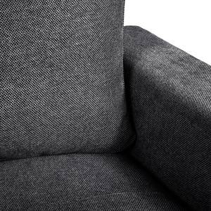 Ecksofa Crandon (mit Schlaffunktion) Webstoff - Stoff Parsa: Grau-Schwarz - Longchair davorstehend rechts