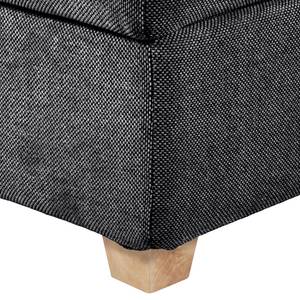 Canapé d'angle Crandon Avec fonction couchage - Tissu - Tissu Parsa : Gris-Noir - Méridienne courte à droite (vue de face)
