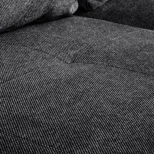 Canapé d'angle Crandon Avec fonction couchage - Tissu - Tissu Parsa : Gris-Noir - Méridienne courte à droite (vue de face)