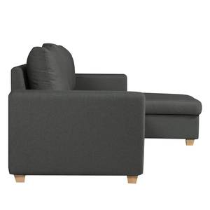 Ecksofa Crandon (mit Schlaffunktion) Webstoff - Stoff Zahira: Anthrazit - Longchair davorstehend rechts