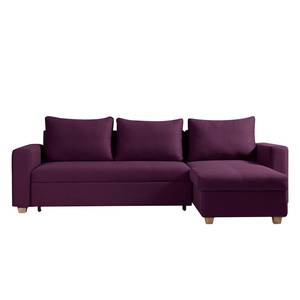 Ecksofa Crandon (mit Schlaffunktion) Webstoff - Stoff Zahira: Aubergine - Longchair davorstehend rechts