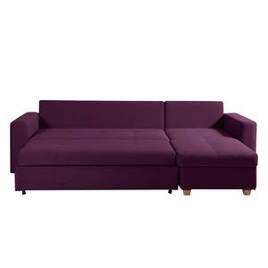 Ecksofa Crandon (mit Schlaffunktion) Webstoff - Stoff Zahira: Aubergine - Longchair davorstehend rechts