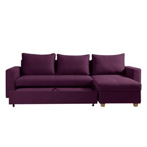 Ecksofa Crandon (mit Schlaffunktion) Webstoff - Stoff Zahira: Aubergine - Longchair davorstehend rechts