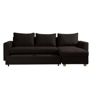 Ecksofa Crandon (mit Schlaffunktion) Webstoff - Stoff Zahira: Braun - Longchair davorstehend rechts