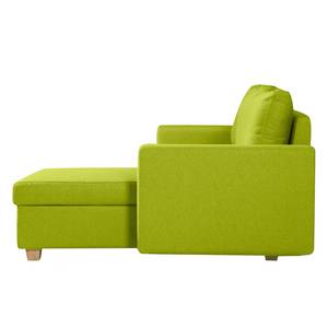 Ecksofa Crandon (mit Schlaffunktion) Webstoff - Stoff Zahira: Limette - Longchair davorstehend rechts