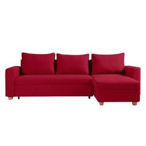 Ecksofa Crandon (mit Schlaffunktion) Webstoff - Stoff Zahira: Rot - Longchair davorstehend rechts