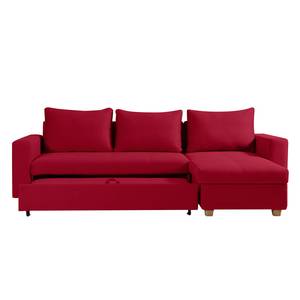 Ecksofa Crandon (mit Schlaffunktion) Webstoff - Stoff Zahira: Rot - Longchair davorstehend rechts