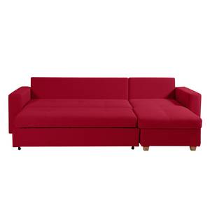 Ecksofa Crandon (mit Schlaffunktion) Webstoff - Stoff Zahira: Rot - Longchair davorstehend rechts