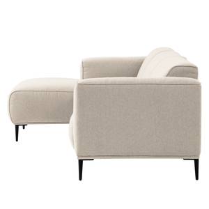 Hoekbank Crawford I Geweven stof - Geweven stof Saia: Beige - Breedte: 255 cm - Longchair vooraanzicht links