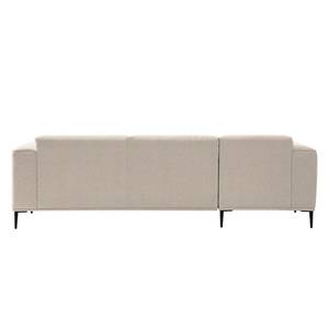 Hoekbank Crawford I Geweven stof - Geweven stof Saia: Beige - Breedte: 255 cm - Longchair vooraanzicht links