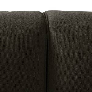 Hoekbank Crawford I Geweven stof - Geweven stof Saia: Zwart-Bruin - Breedte: 285 cm - Longchair vooraanzicht links