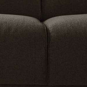 Canapé d’angle Crawford I Tissu - Tissu Saia: Noir-Marron - Largeur : 285 cm - Méridienne courte à gauche (vue de face)