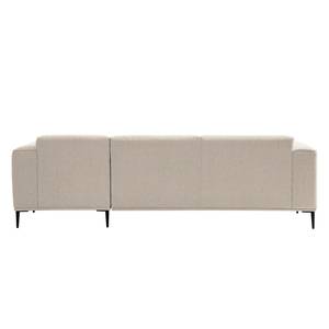 Hoekbank Crawford I Geweven stof - Geweven stof Saia: Beige - Breedte: 255 cm - Longchair vooraanzicht rechts