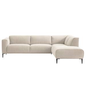 Ecksofa Crawford Iii Webstoff Webstoff Saia: Beige - Ottomane davorstehend rechts