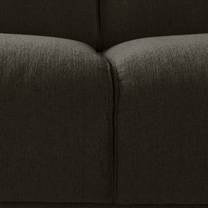 Ecksofa Crawford Iii Webstoff Webstoff Saia: Schwarz-Braun - Ottomane davorstehend rechts