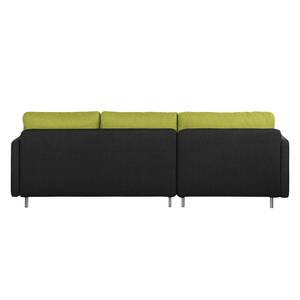 Ecksofa Cromwell Webstoff Grün / Schwarz - Longchair davorstehend links