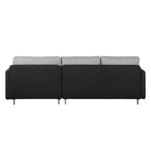 Ecksofa Cromwell Webstoff Webstoff - Grau / Schwarz - Longchair davorstehend rechts