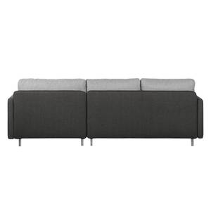 Ecksofa Cromwell Webstoff Webstoff - Hellgrau / Dunkelgrau - Longchair davorstehend rechts