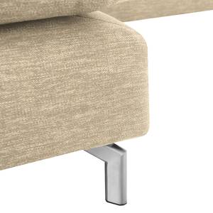 Ecksofa Mailín Webstoff Creme - Longchair davorstehend links