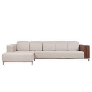 Hoekbank CX geweven stof Stof Andra: Beige - Longchair vooraanzicht links