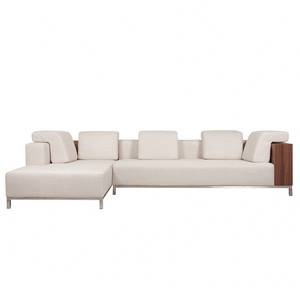 Ecksofa CX Webstoff Stoff Andra: Beige - Longchair davorstehend links