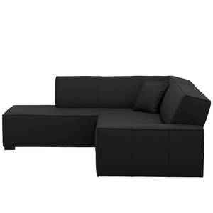 Ecksofa Dallas Echtleder Echtleder Gad: Schwarz - Longchair davorstehend links