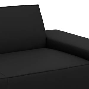 Ecksofa Dallas Echtleder Echtleder Gad: Schwarz - Longchair davorstehend links