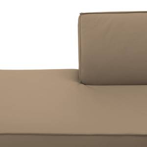 Ecksofa Dallas Echtleder Echtleder Gad: Taupe - Longchair davorstehend links