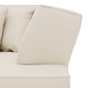 Ecksofa Dallas Echtleder Echtleder Gad: Creme - Longchair davorstehend rechts