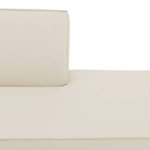 Ecksofa Dallas Echtleder Echtleder Gad: Creme - Longchair davorstehend rechts